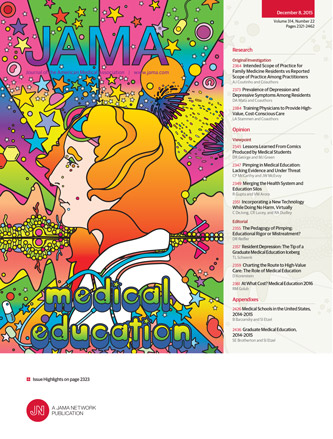 2015 jama medical education theme issue cover art